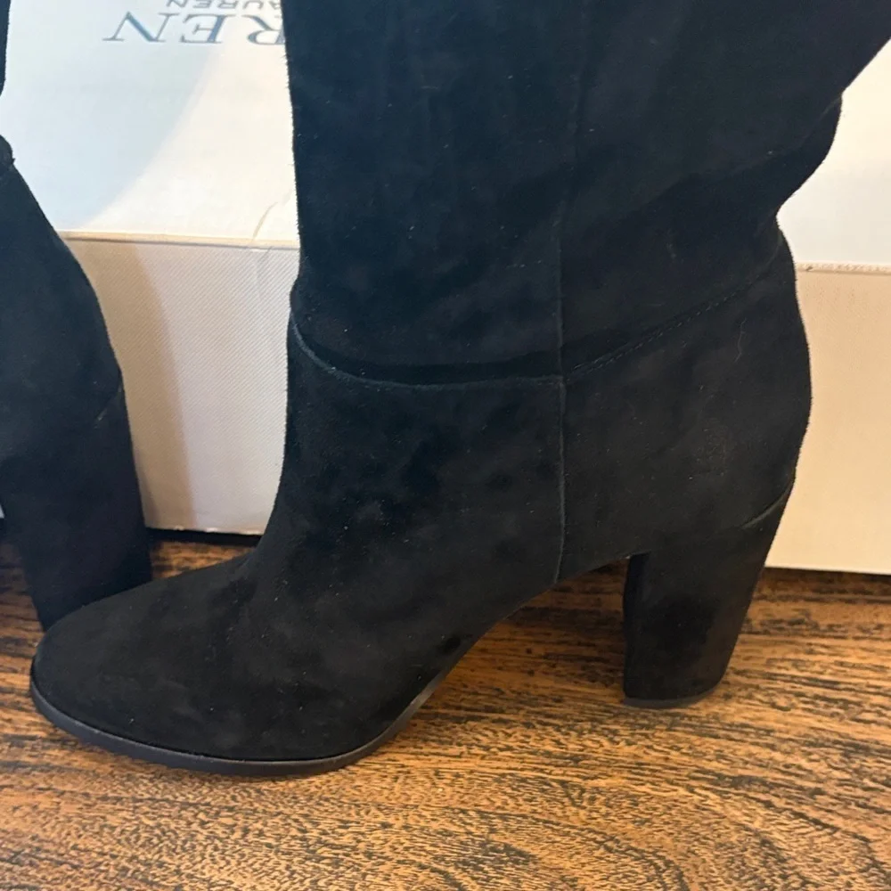 Ralph Lauren Black Artizan Knee Boots